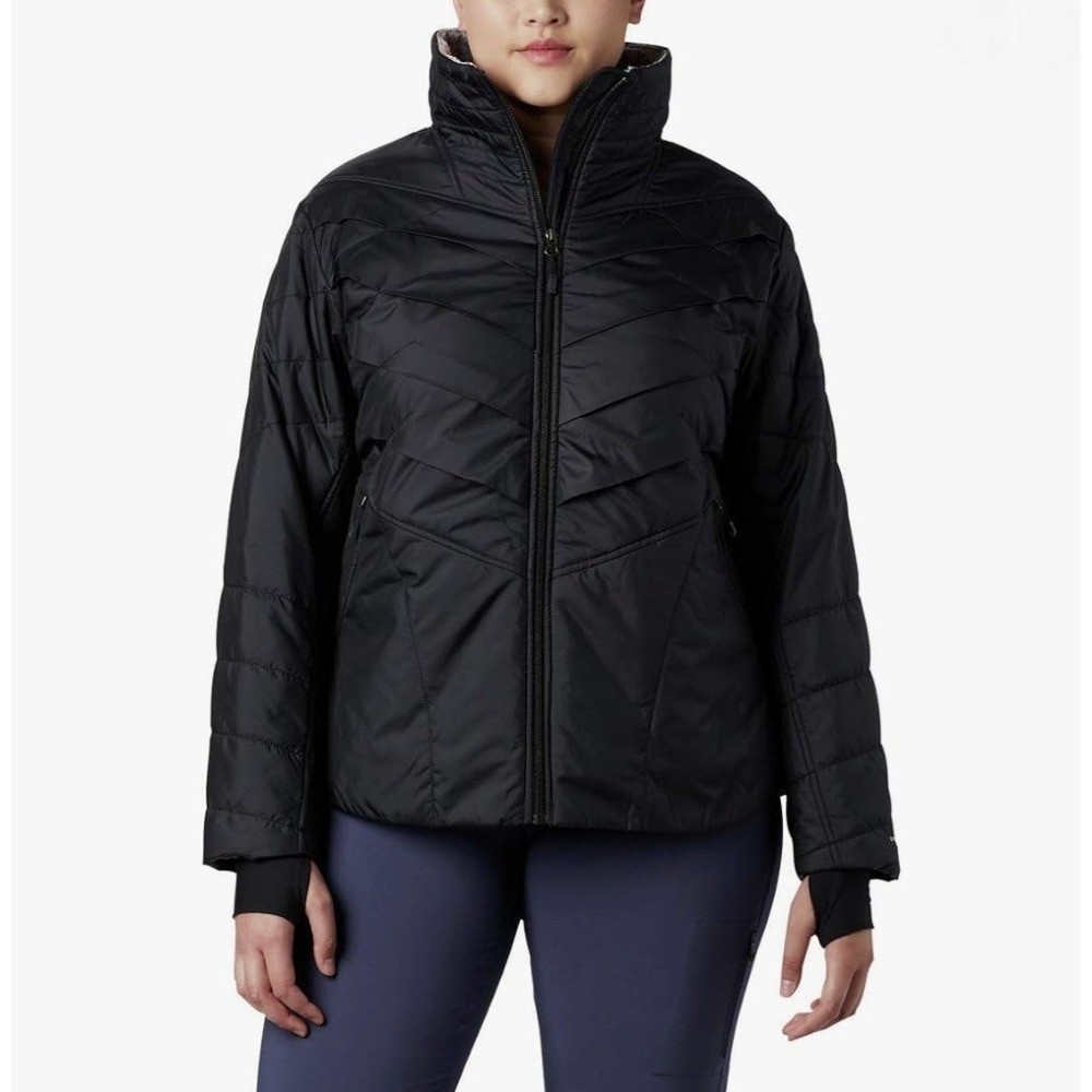 Columbia Kaleidaslope II Women Jacket Omni-Heat Insulated Waterproof Black Large